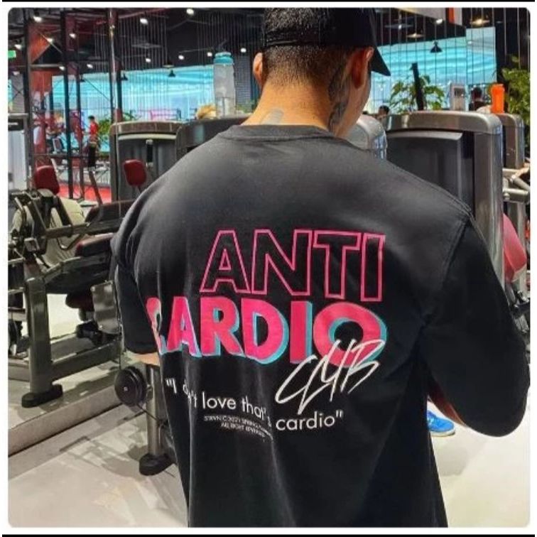 Camiseta Academia Moda Fitness Maromba ANTI CARDIO CLUB Camiseta Treino