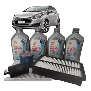 Kit Troca Óleo * Shell 5w30 API SP Original Hyundai HB20 1.6 2012 até 2019