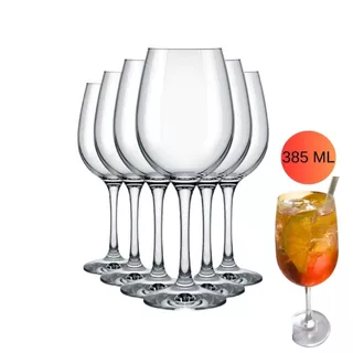 Taça Barone Vidro 385ML Vinho Agua Aperol Drink Buffet Restaurante Bar Suco Resistente Jogo Kit Nadir Figueiredo