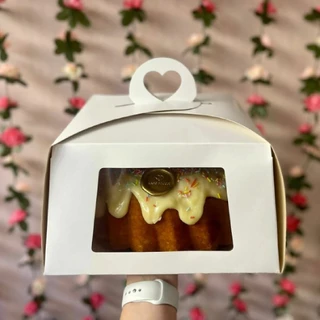 5 Caixas Para Bolo/torta - 25x25x14cm - com visor - bolo caseiro - caseirinho - caixa para tortas - caixa para bolo caseiro - caixa de bolo