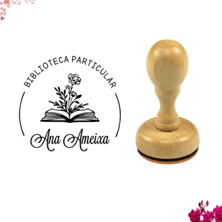 Carimbo personalizado para livros | Carimbo biblioteca pessoal | Carimbo Floral | Carimbo from the library | Carimbo Acervo Pessoal