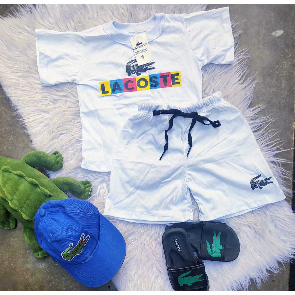 Conjunto Lacoste camiseta e short Roupa Infantil Menino Mauricinho ...