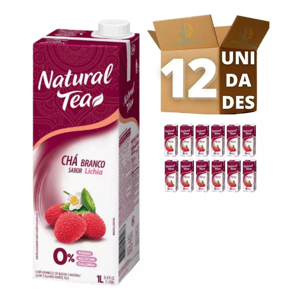 Kit 12 Ch Branco Sabor Lichia Natural Tea Ch Gelado Zero A car