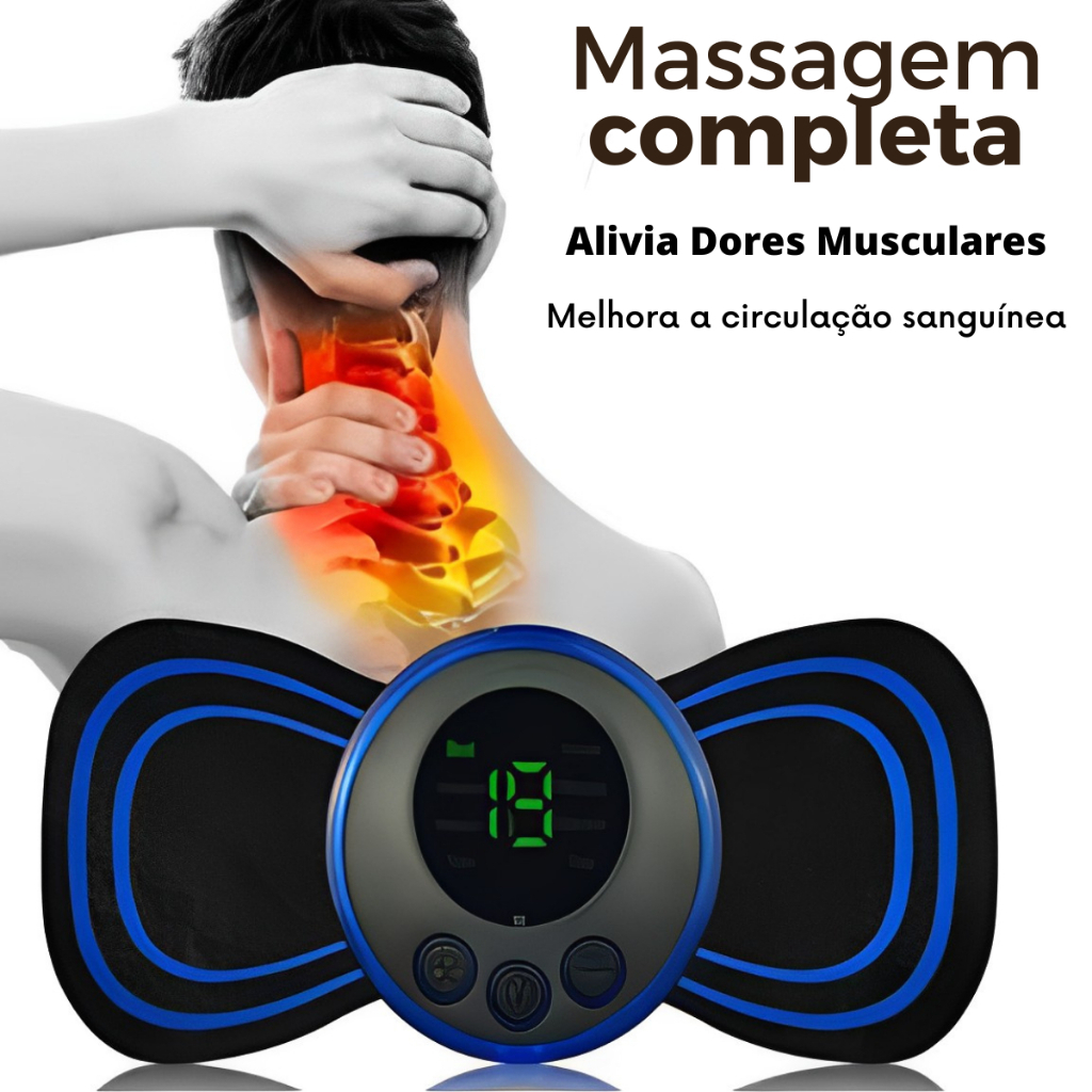 Kit Peças Mini Massageador Elétrico Portátil para Alívio de Dores no Pescoço e Corpo para