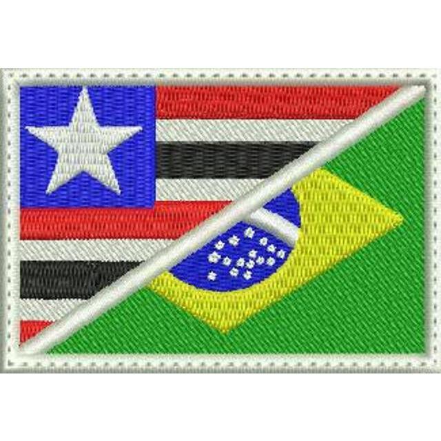 Patch Bordado Bandeira do Brasil 7 x 5cm - C/ Carrapicho - Plastyc