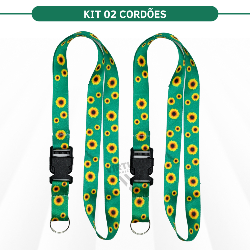 Kit 02 Cordões Girassol Doenças Ocultas Neurodiversidade com Engate