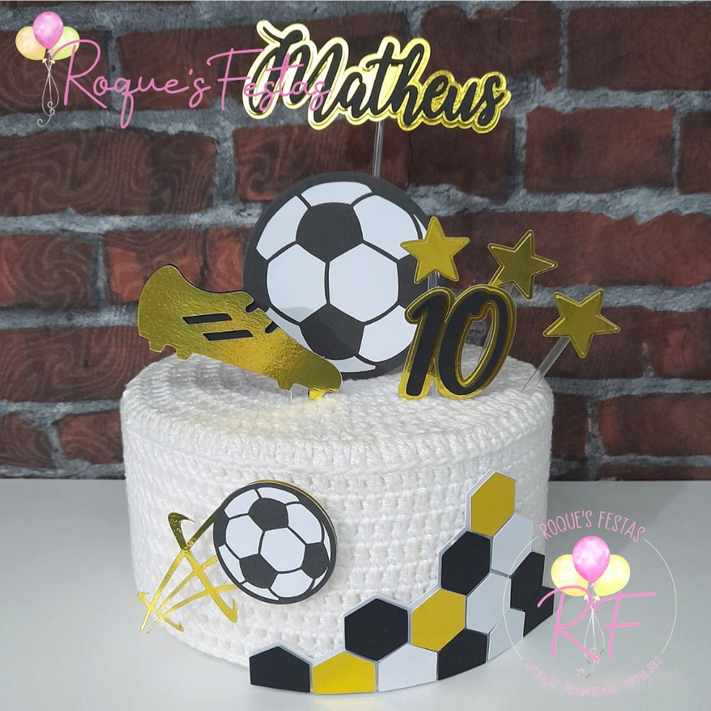 Topo de Bolo e Cupcake Bolas Jogo Esportivo Festa de Aniversário Mesversário
