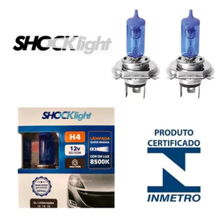 Par Kit Lâmpadas Super Branca H4 8500k Farol Alto E Baixo.