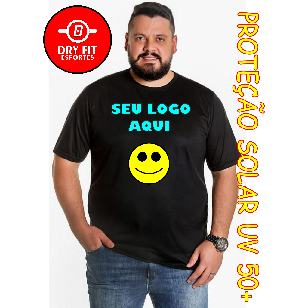 Camiseta Uv Manga Longa Dry Fit Plus Size Camisa Proteção Solar Home