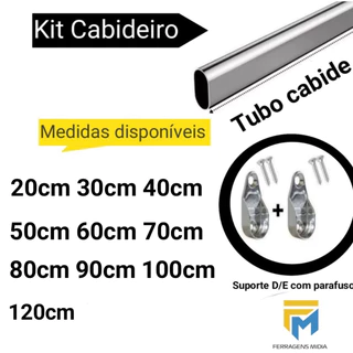Kit Tubo Cabideiro Oval Arara P/ Guarda Roupas Móveis