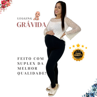 Calça Feminina B.ON Legging Gestante Preta