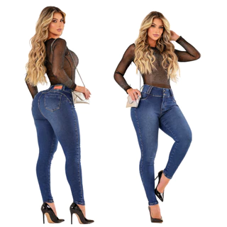 Calça Jeans Feminina Skinny Bojo Removível Empina e Levanta Bumbum