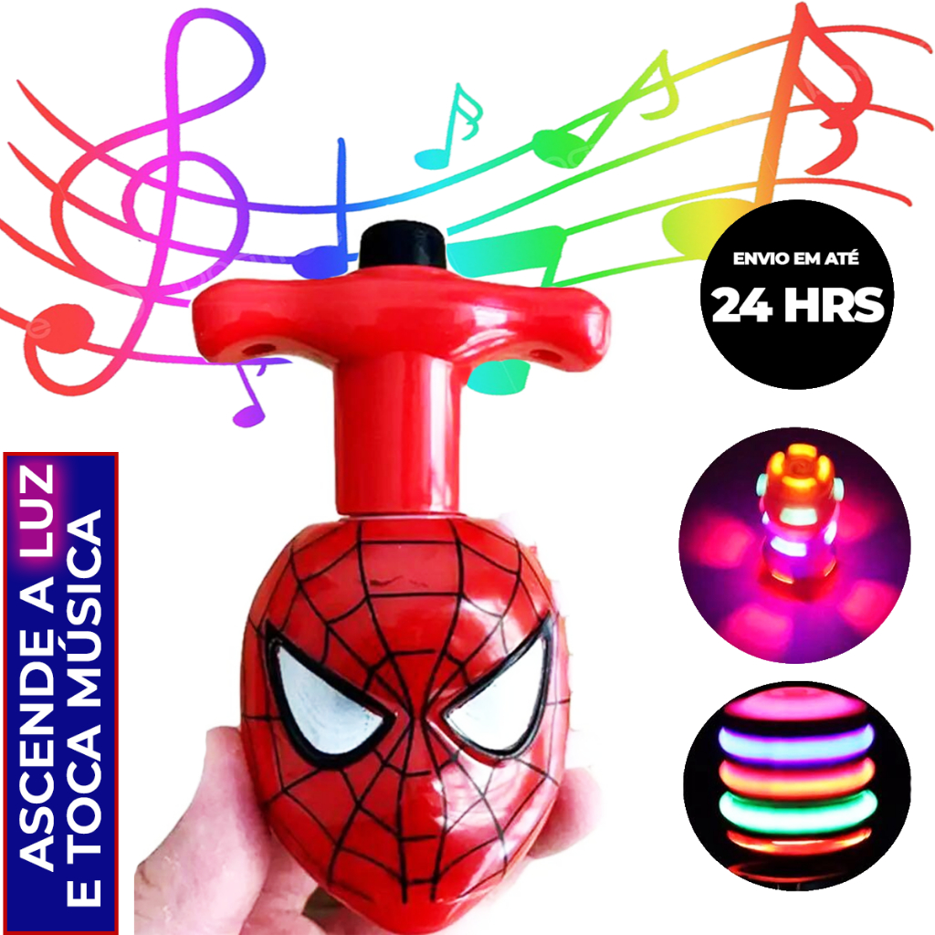 Peão de Led Giratório de Brinquedo Com Som e Laser Luzes Pião Infantil  Musical Sonoro
