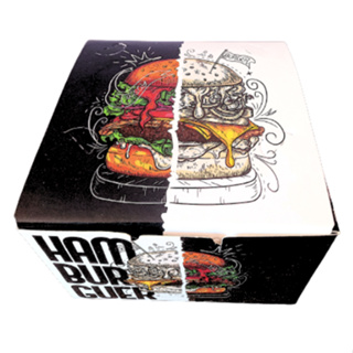Box, Embalagem Hambúrguer Gourmet GRANDE PRETO 500un