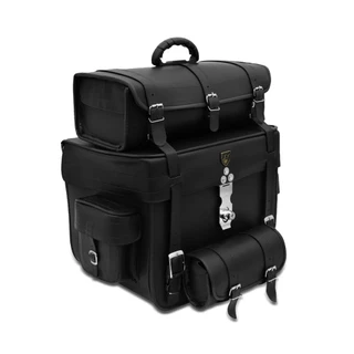 10022757C - Alforge Traseiro (Bolsa) Custom 62 Litros Couro Liso (p/ capacete - c/ chave)