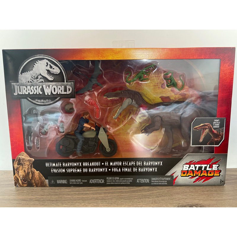 Jurassic World Battle Damage Ultimate Baryonyx Breakout Mattel Original