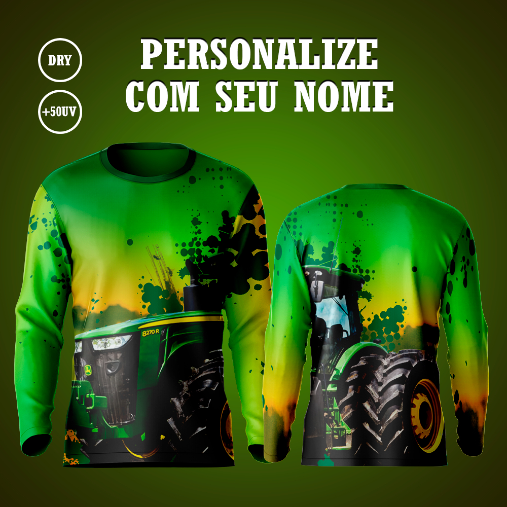 Camisa Camiseta Country Masculina Xadrez Verde Brk Com Uv50+