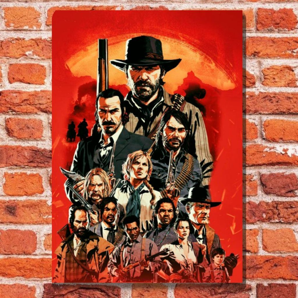 Placa Decorativa mdf Mapa Red Dead Redemption 2