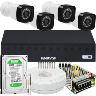 Kit Cftv 4 Cameras Segurança 1080p Full Hd Dvr Intelbras 500GB