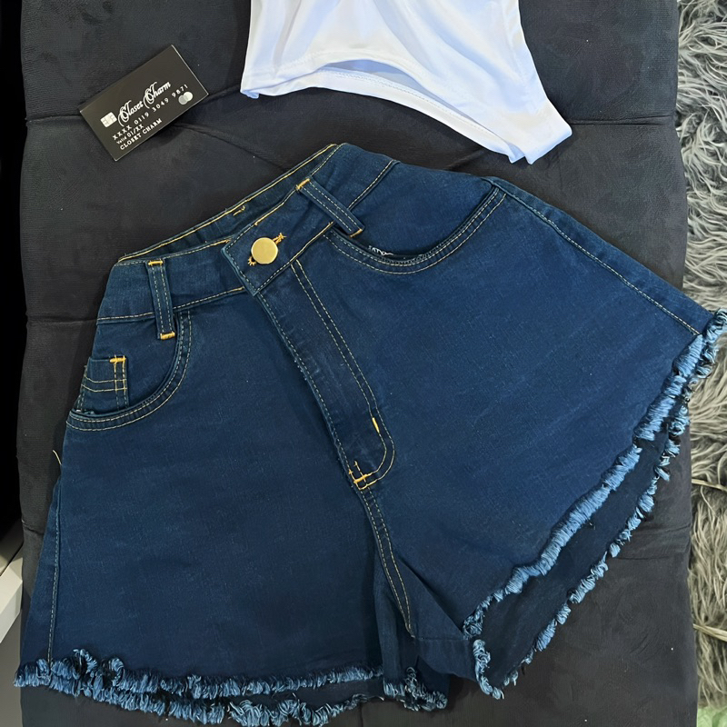 Shorts jeans best sale largo nas pernas