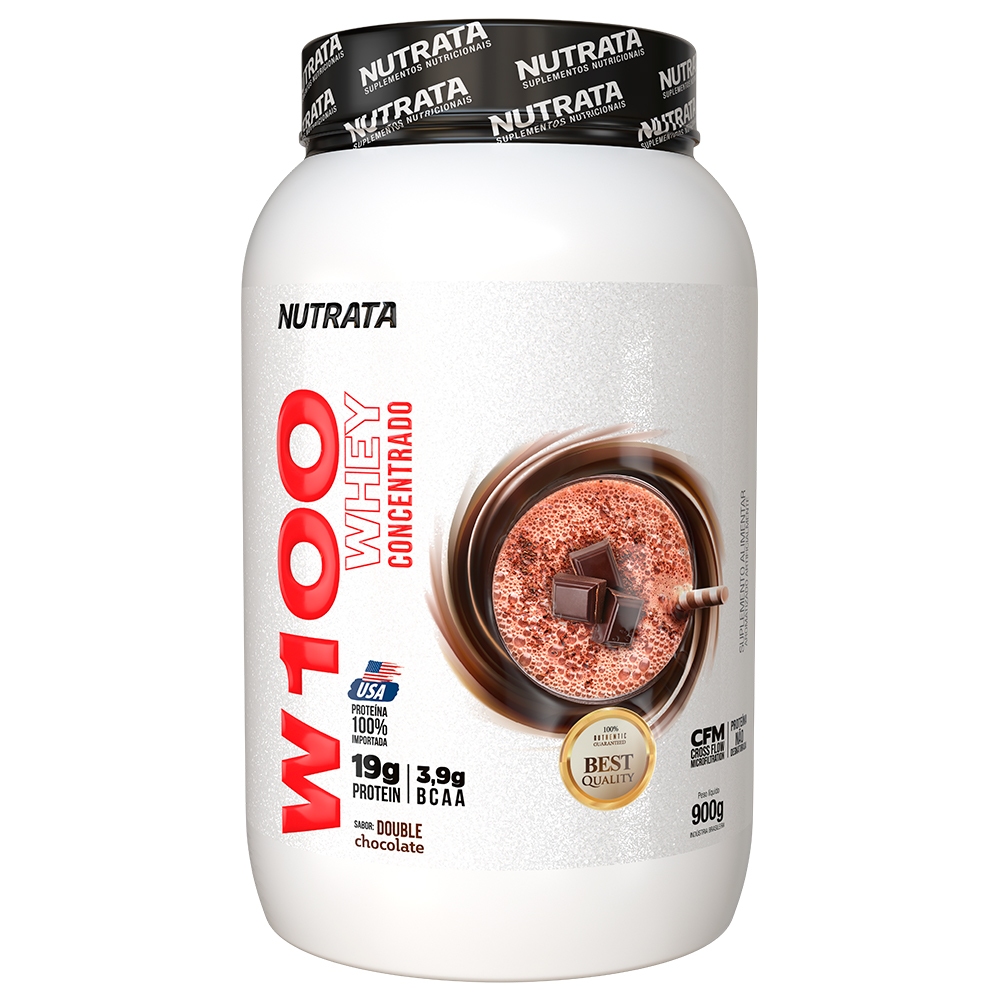 Whey Protein Concentrado W100 Pote 900g – Nutrata