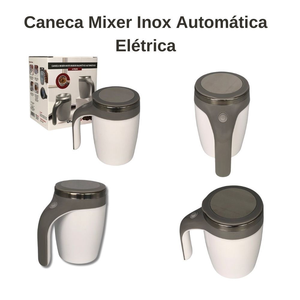 Caneca Mixer Inox Automática Elétrica Misturador 380ml