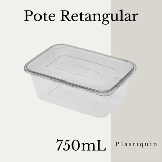 Pote Marmita Descartável 750mL com 20, 40 ou 60 Unidades Fitness Fit Freezer Microondas dieta Plastilânia