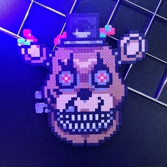 Conjunto Chaveiro/ Ímã/ Bottom Personagens FNAF (Five Nights at Freddy's) -  Pixel Art/ Pixel Arte/ Perler Beads/ Hama Beads