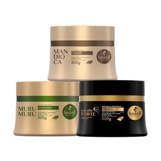 Kit Cronograma Capilar Haskell 300 Gr Cavalo Forte -Muru Muru-Mandioca