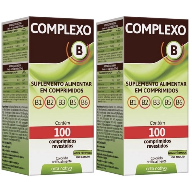 Polivitaminico Vitaminas Complexo B 2x100 Comprimidos Arte Nativa ...