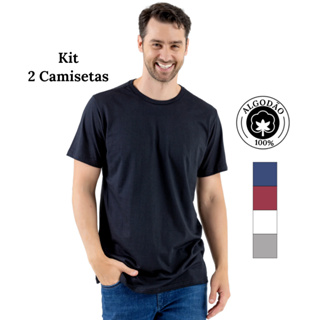 Camiseta Básica Azul Royal Lisa - 100% Poliéster Masculina