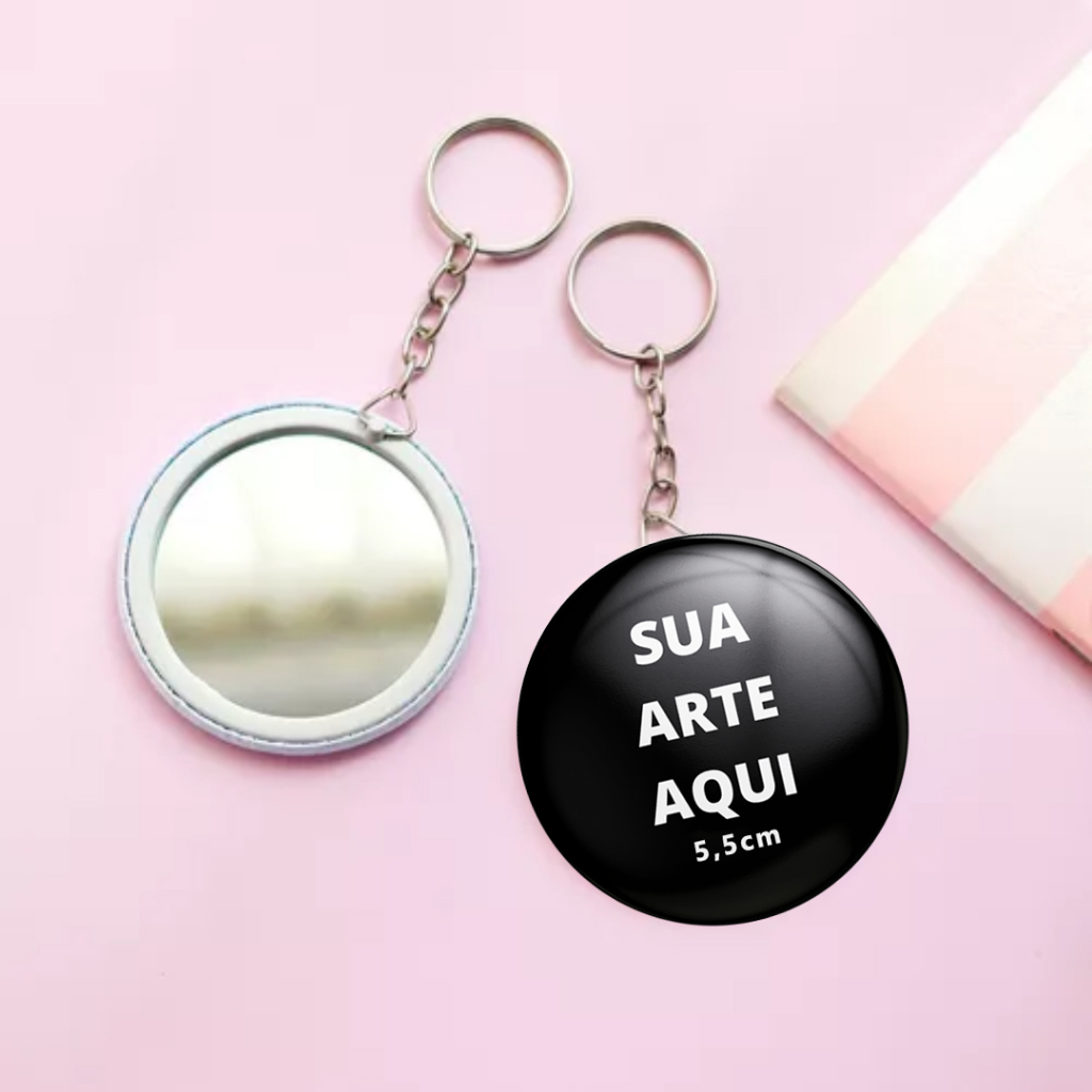 25/50/100 Espelho Chaveiro De Bolsa Lembrança Personalizado 5,5cm