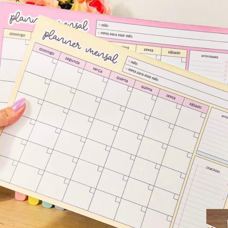 BLOCO PLANNER MENSAL | Shopee Brasil