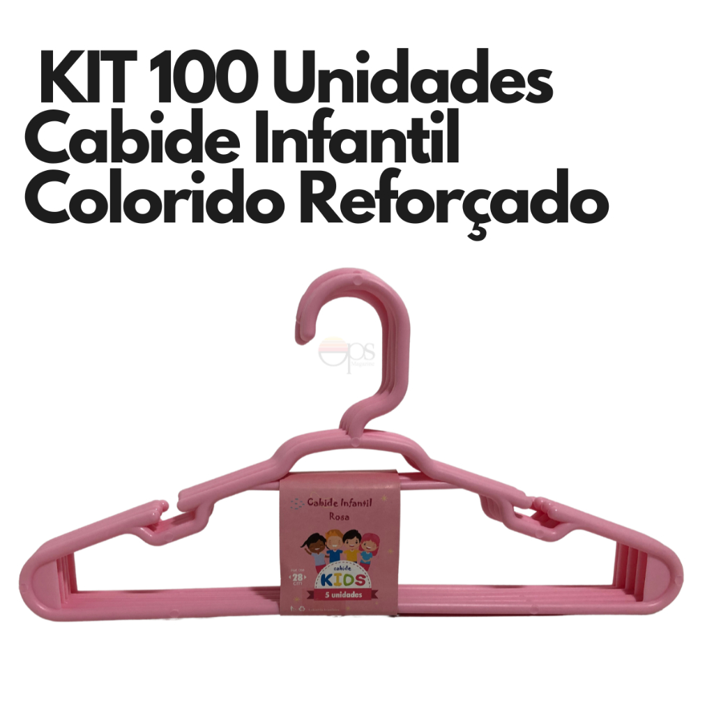 Kit de Cabide para Bebê Poá Rosa 6 Peças