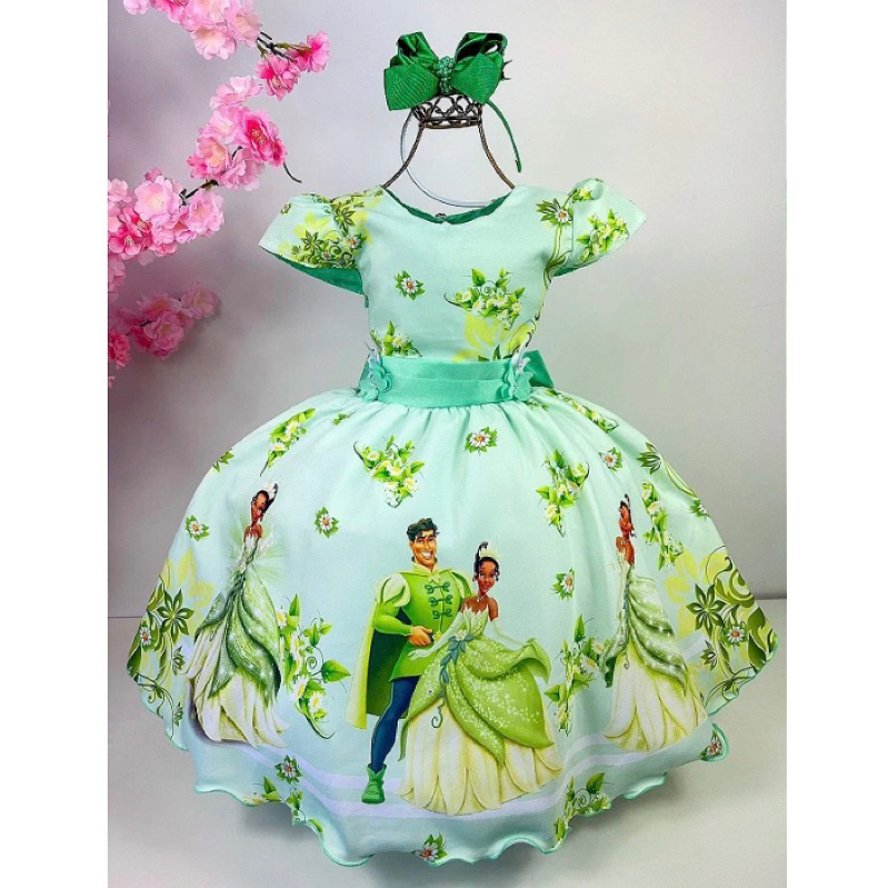 Princess Tiana Vestido Da Princesa Tiana Infantil Tiana Vestidos