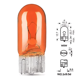 Lampada Pingo W5w T10 Âmbar Laranja 12v Farolete Meia Luz Placa Não Acusa Erro Painel