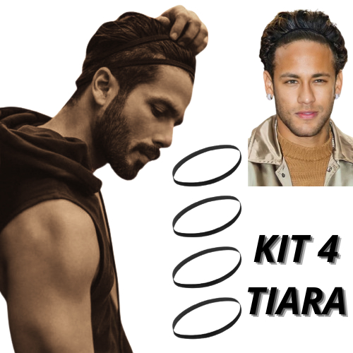 Kit 4 Elástico Tiara Para Cabelo Unissex Prendedor Exclusivo com regulagem