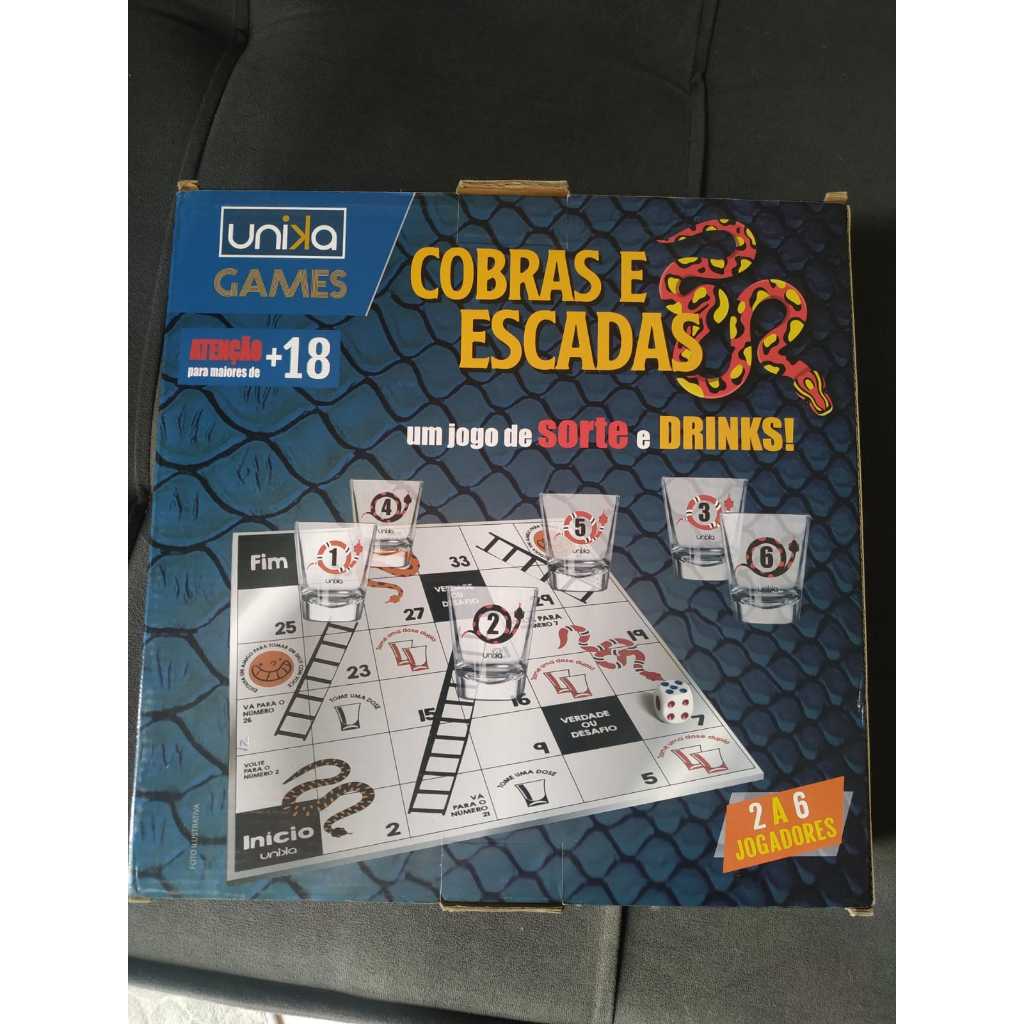 Jogo Cobras E Escadas Tabuleiro De Vidro Drinks Dose E Shot