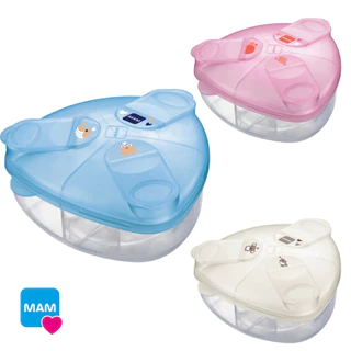 Pote Porta Leite em Pó MAM Armazenar Dosador Bêbe Azul Rosa Bege Neutro Menino Menina