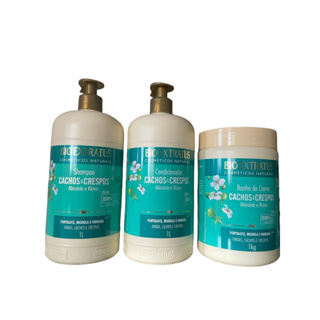 Kit 1 Shampoo 1 Condicionador 1 Banho creme Cachos Crespos 1 KG