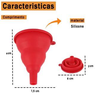 Funil Retrátil Silicone Para Líquidos Grãos Flexivel Cozinha Universal Clink 6CM Dobrável em Oferta na Shopee