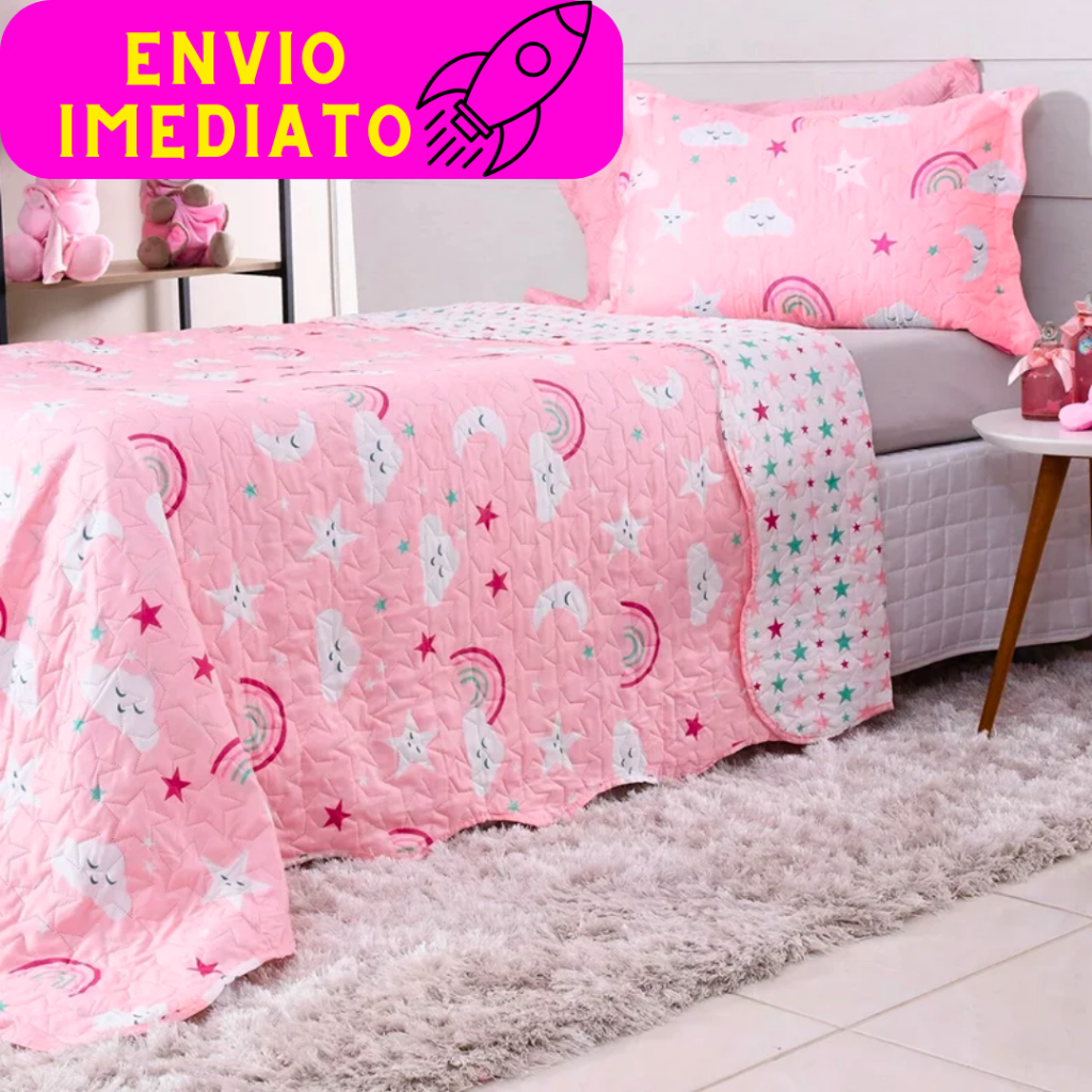 Kit Jogo de Cama Solteiro Infantil Menina Lilás Happy Day Lady 5 Peças  Sultan em Promoção na Americanas