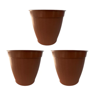 Kit 3 Vasos Rattan Redondo 30l Varias Cores Para Plantas