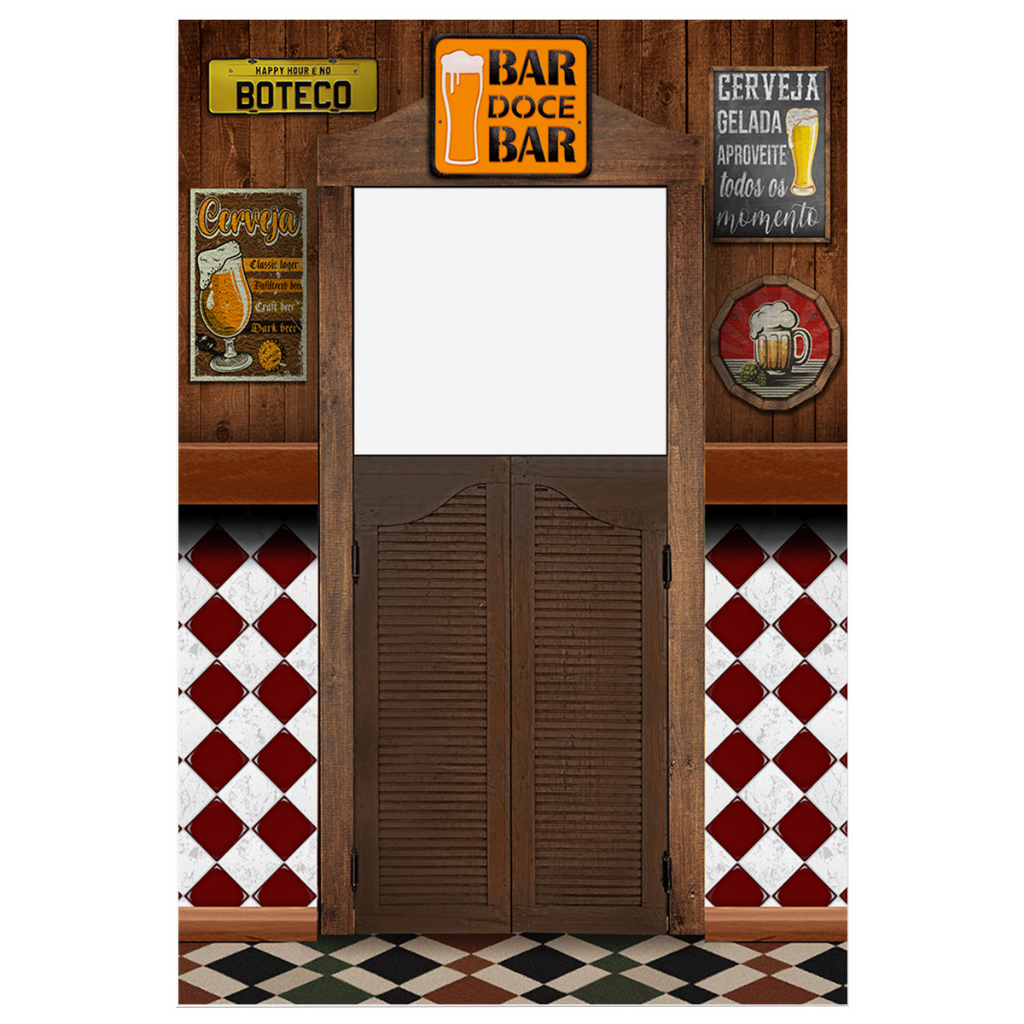 Painel Retangular Vazado Bar Boteco Lateral Interativo Sublimado Em ...