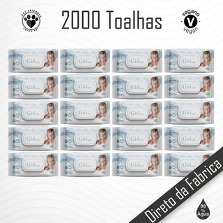 20 Pacotes - Lenco Umedecido 100 Folhas 20x13 CM -GIÓ BABY - Com Tampa FLIP TOP