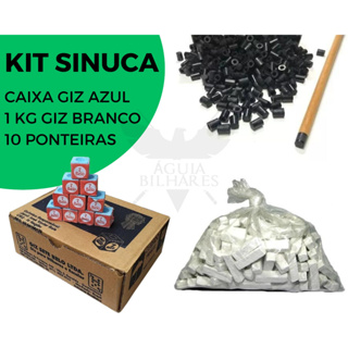 Kit Com 5 Tacos Goiabão Para Sinuca + 4 Gizes Azul/branco