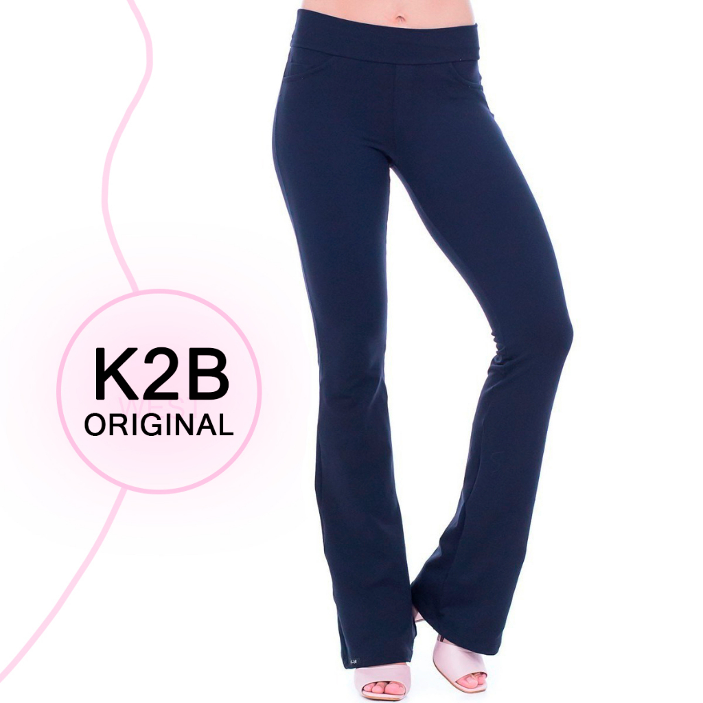 Calça Legging K2b Original Flare Bailarina Cintura Alta Feminina Tecido ...