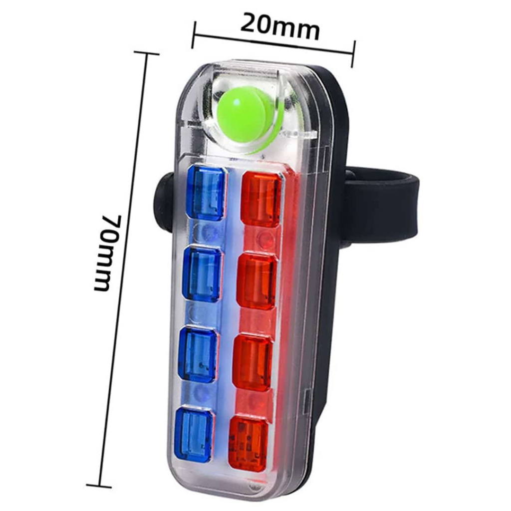 Lanterna para bike traseira recarregável duas cores