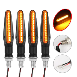 Kit 2 E 4 Pisca Para Moto De Led Flexível Seta Sequencial Universal