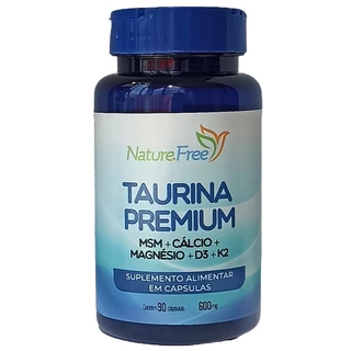 Taurina Premium (MSM + Cálcio + Magnésio + D3 + K2) 90 Cápsulas 600mg - PRONTA ENTREGA!!